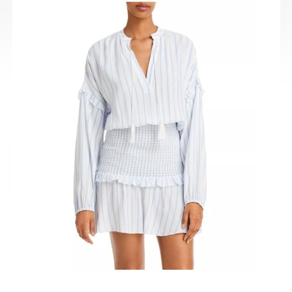 New Aqua stripe long sleeve dress